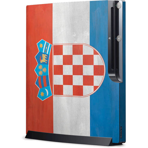 Croatia Flag Distressed Playstation 3 & PS3 Slim Skin